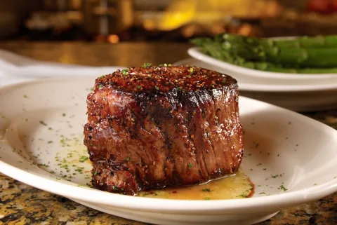 A dry-aged prime steak at Pappas Bros.