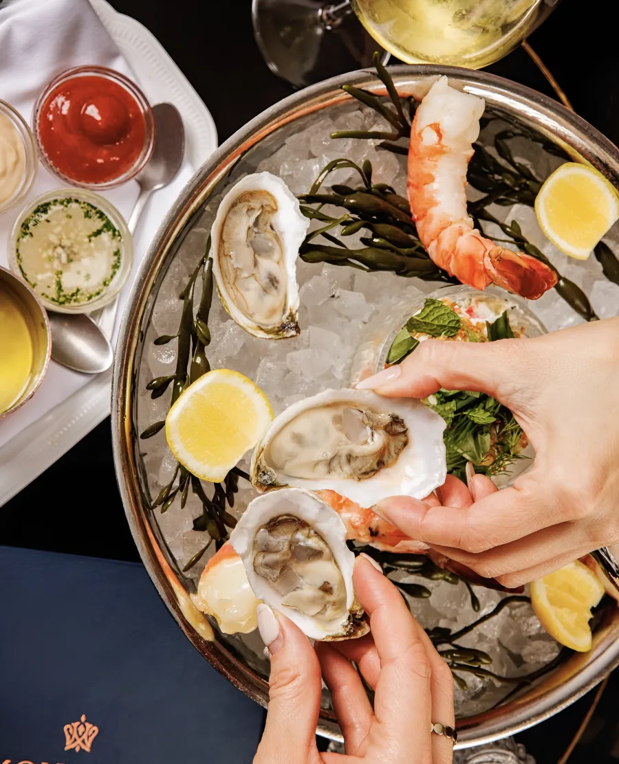 A chilled seafood tower at the AI Edge Table dinner