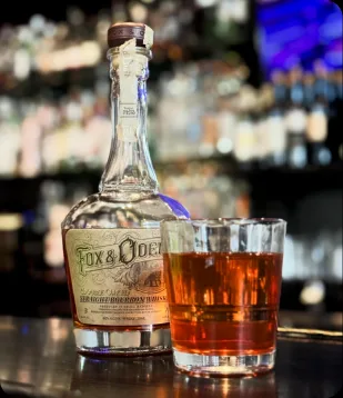 An Old Fashioned poured at the bar at Manny's