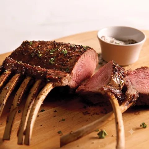 A rack of lamb at the AI Edge Table dinner