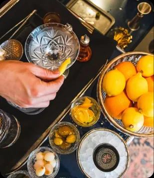 A cocktail being mixed at Jeffrey's bar, Austin