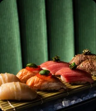 An assortment of nigiri served at Catch LA