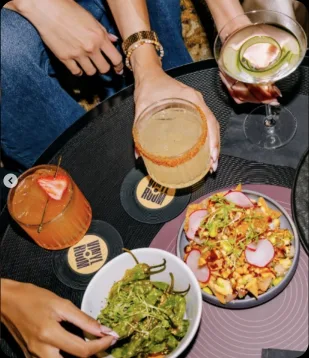 Cocktails and Southern-style plates at the Leena AI happy hour