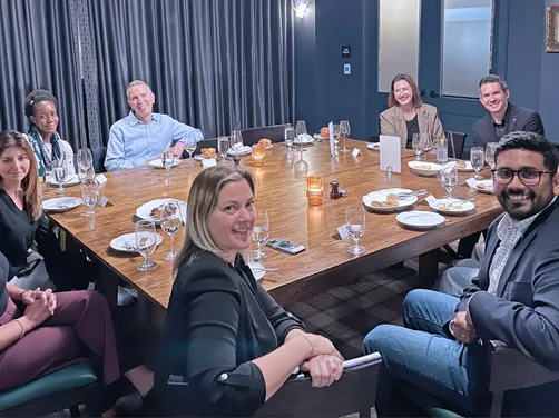 Guests around the table at a past AI Edge Table dinner