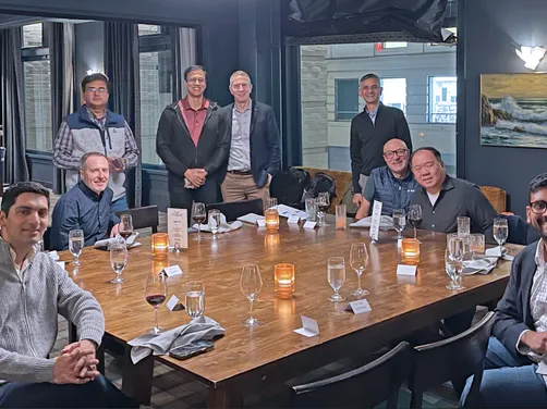 Guests around the table at a past AI Edge Table dinner