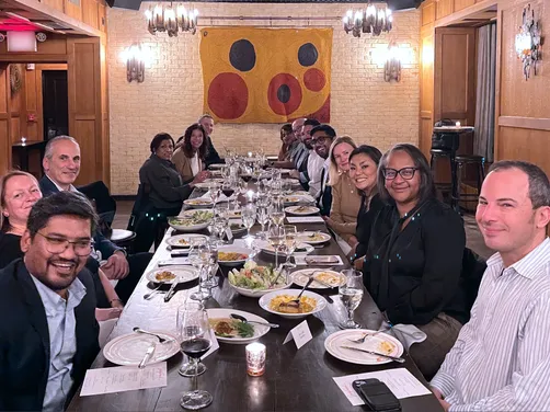 Guests around the table at a past AI Edge Table dinner