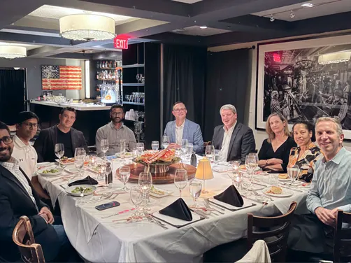 Guests around the table at a past AI Edge Table dinner