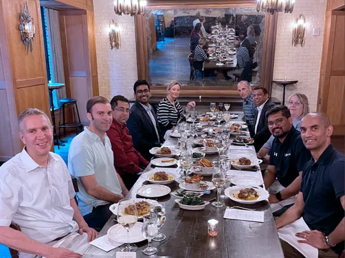 Guests around the table at a past AI Edge Table dinner