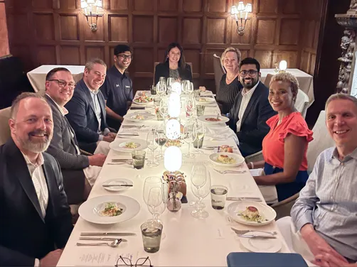 Guests around the table at a past AI Edge Table dinner