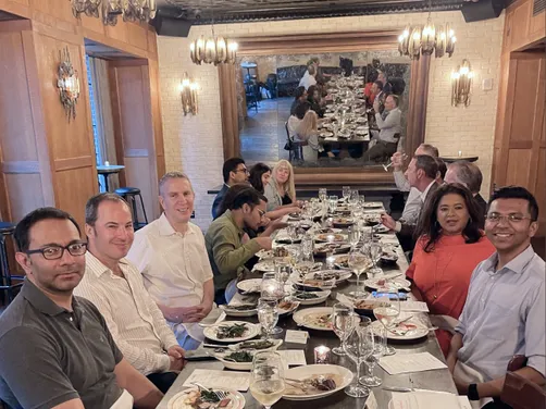 Guests around the table at a past AI Edge Table dinner
