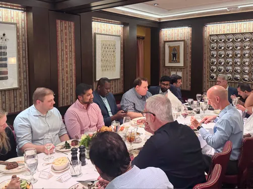 Guests around the table at a past AI Edge Table dinner