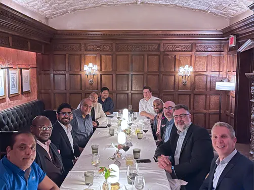 Guests around the table at a past AI Edge Table dinner