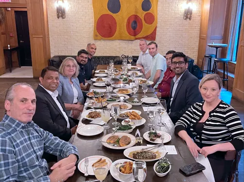 Guests around the table at a past AI Edge Table dinner