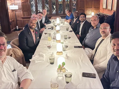 Guests around the table at a past AI Edge Table dinner