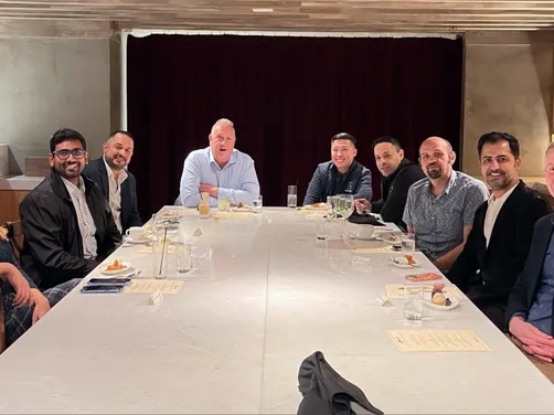Guests around the table at a past AI Edge Table dinner