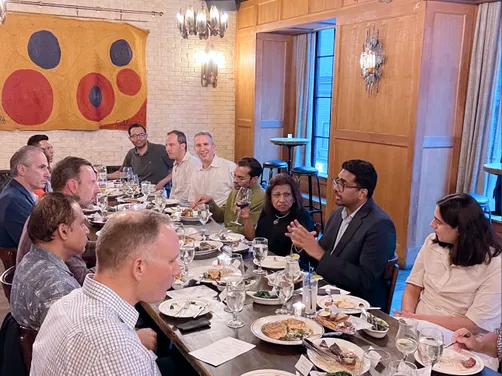 Guests around the table at a past AI Edge Table dinner